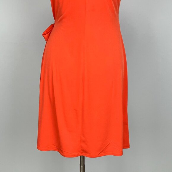 BCBGMaxAzria Womens Sleeveless Wrap Mini Dress Red Clay Orange size Large - Picture 9 of 14